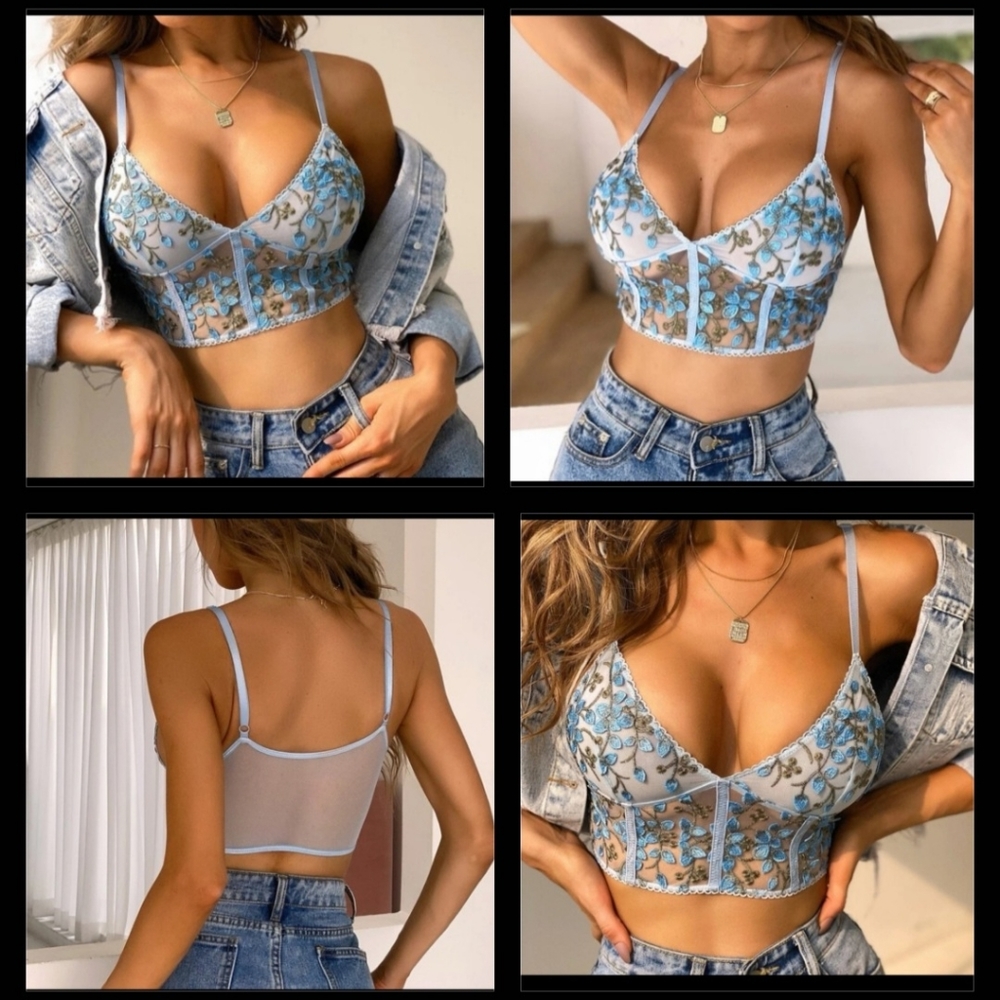 Floral Corsette Crop Bralette